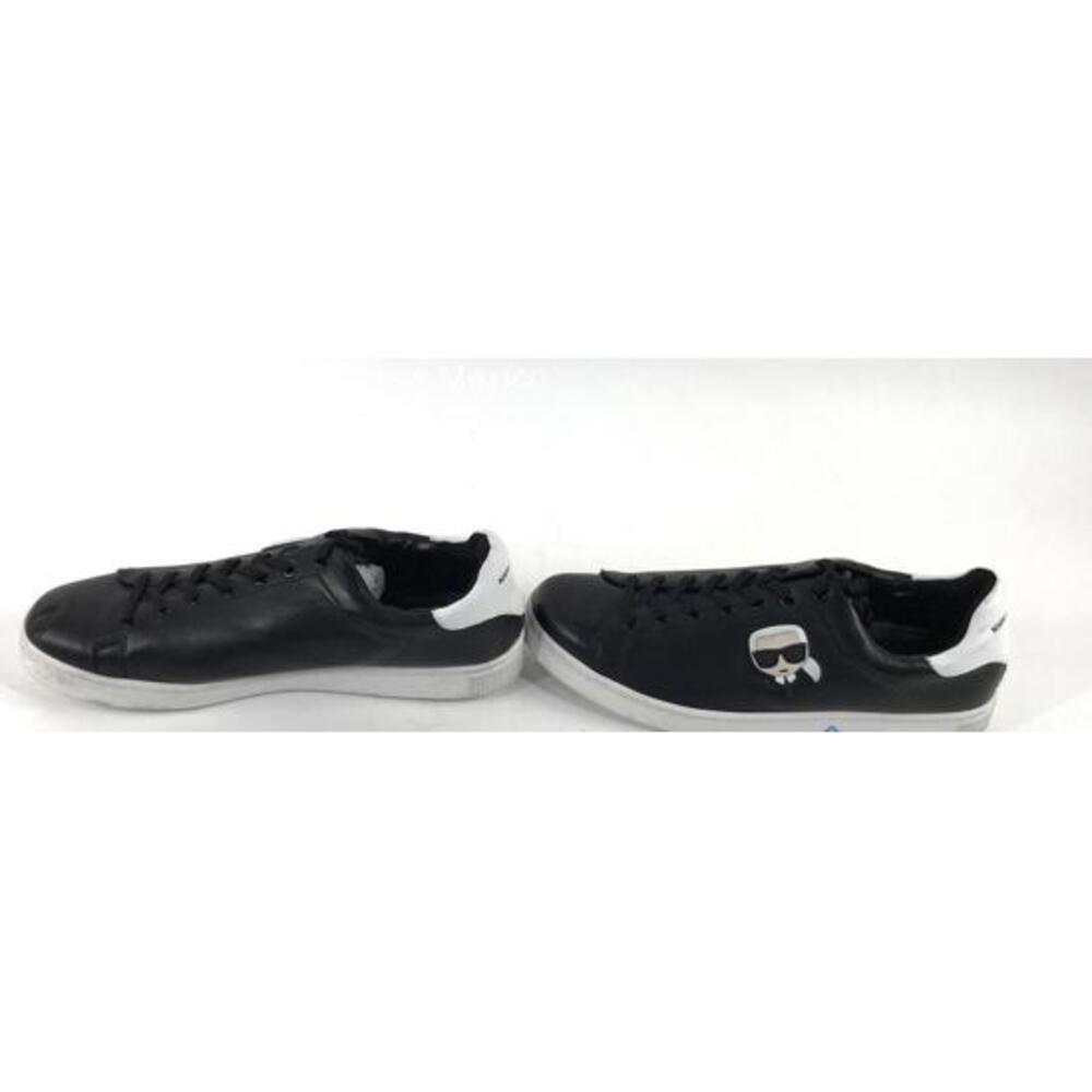 Karl Lagerfeld Iconic Sneakers Mens 11 Black Leather Low Top KL51209-000 - Picture 3 of 8
